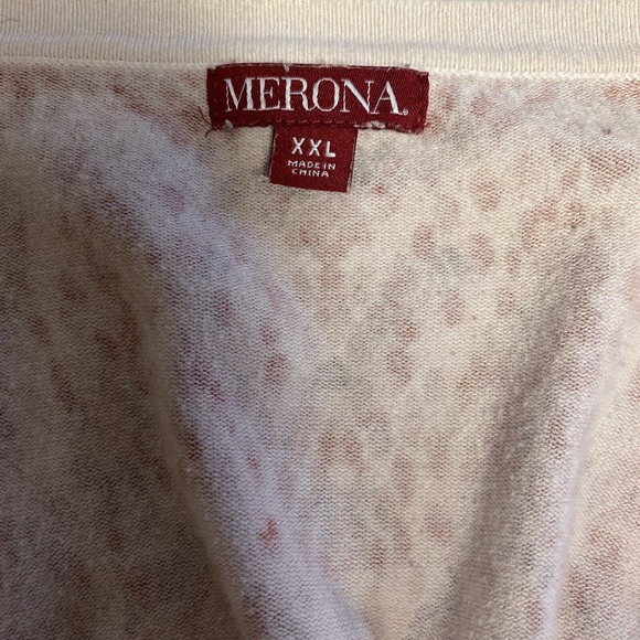 Merona Peach with Peach Dot Design Cardigan Sweater Size XXL - Picture 3 of 4